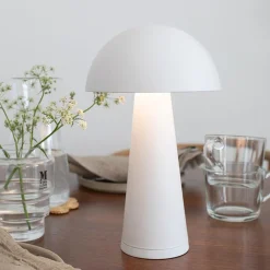 Fungi oppladbar bordlampe - Hvit