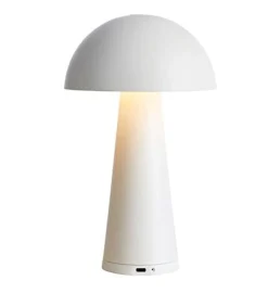 Fungi oppladbar bordlampe - Hvit