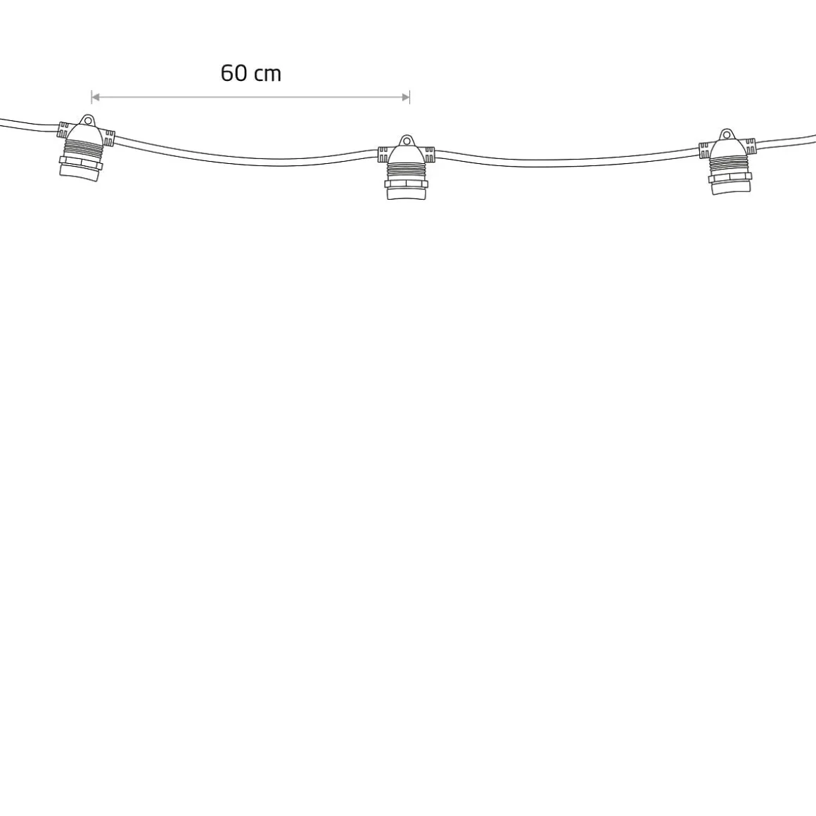 Garden Garland utendørs lysslynge 9 meter 15 lys IP65 Startsett - Svart