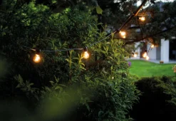 Garden Garland utendørs lysslynge 9 meter 15 lys IP65 ekstra slynge - Svart