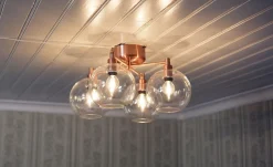 Gloria plafond 4 lys - Messing