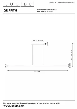 Griffith takpendel 33W - Dimbar