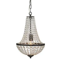 Gränsö lysekrone 1l - Svart/klar - Svart / Klar