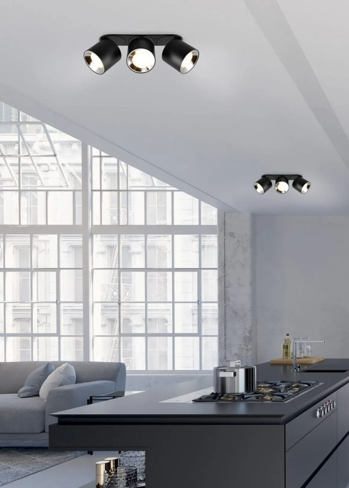 Guayana takspot 3-lys GU10 - Kan felles inn i tak