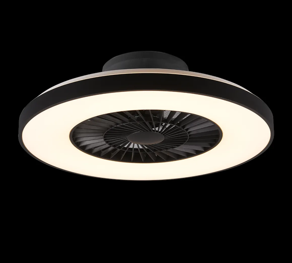 Halmstad tak vifte 3000-6500K 39,6W m/Fjernkontroll - Svart