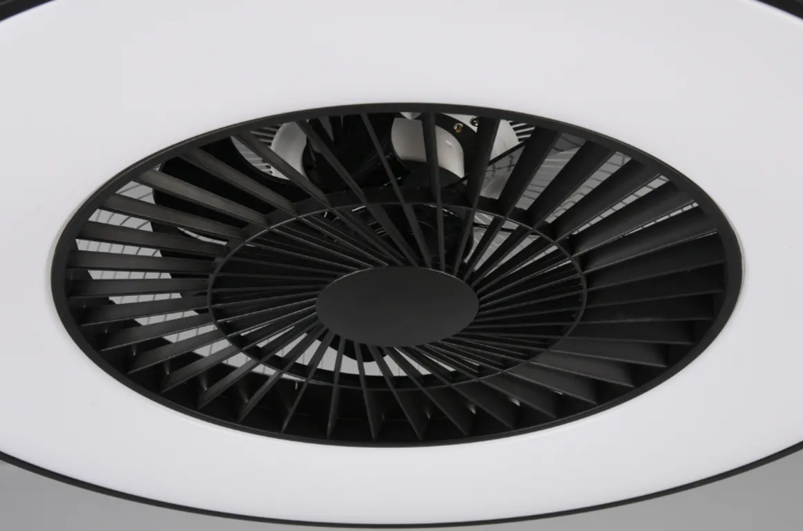 Halmstad tak vifte 3000-6500K 39,6W m/Fjernkontroll - Svart