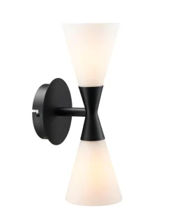 Harlekin Duo vegglampe - Matt Svart