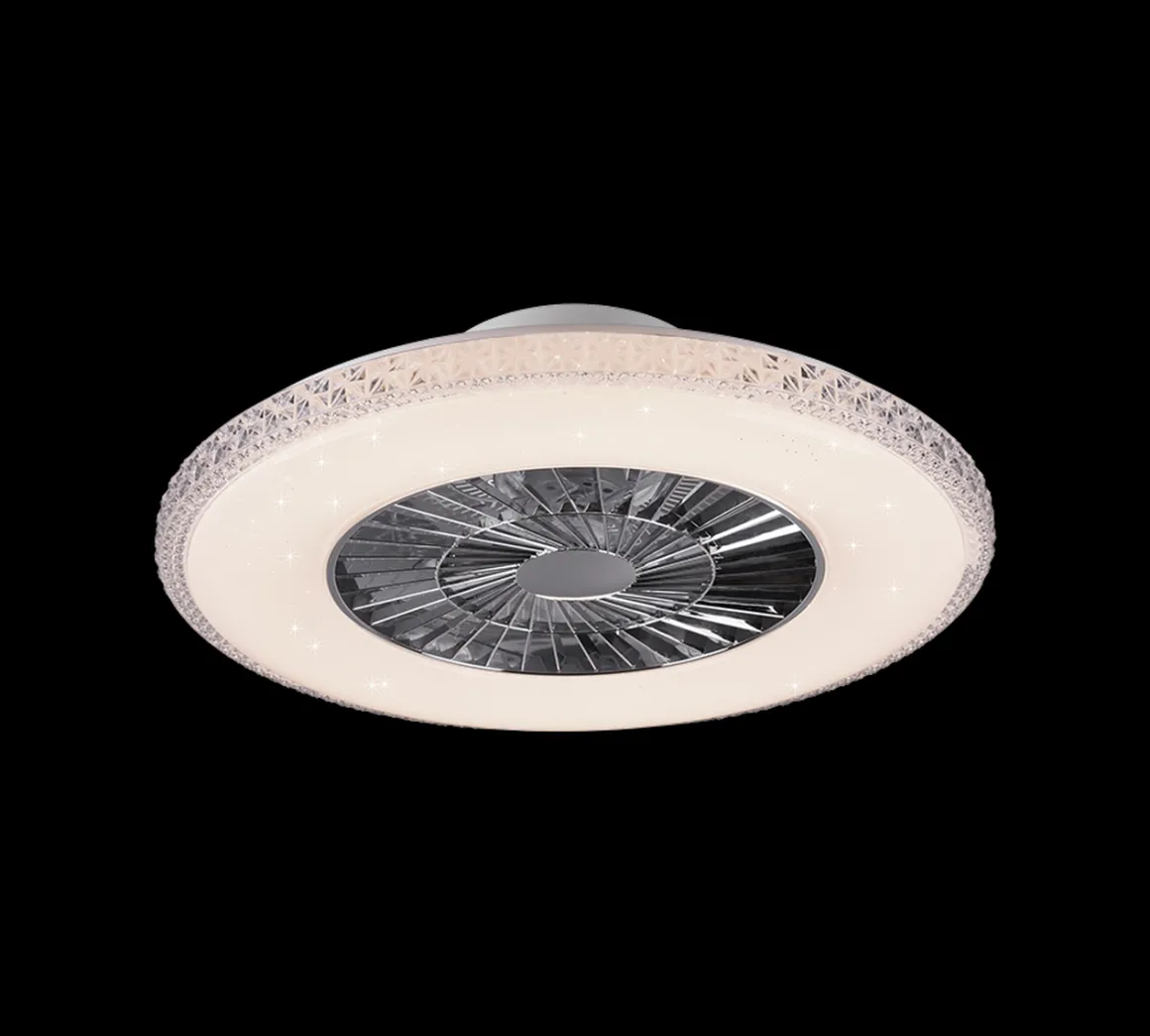 Harstad tak vifte 3000-6500K 39,6W m/Fjernkontroll - Kromfarget