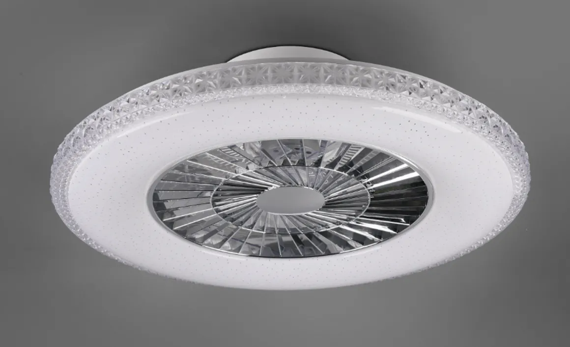 Harstad tak vifte 3000-6500K 39,6W m/Fjernkontroll - Kromfarget