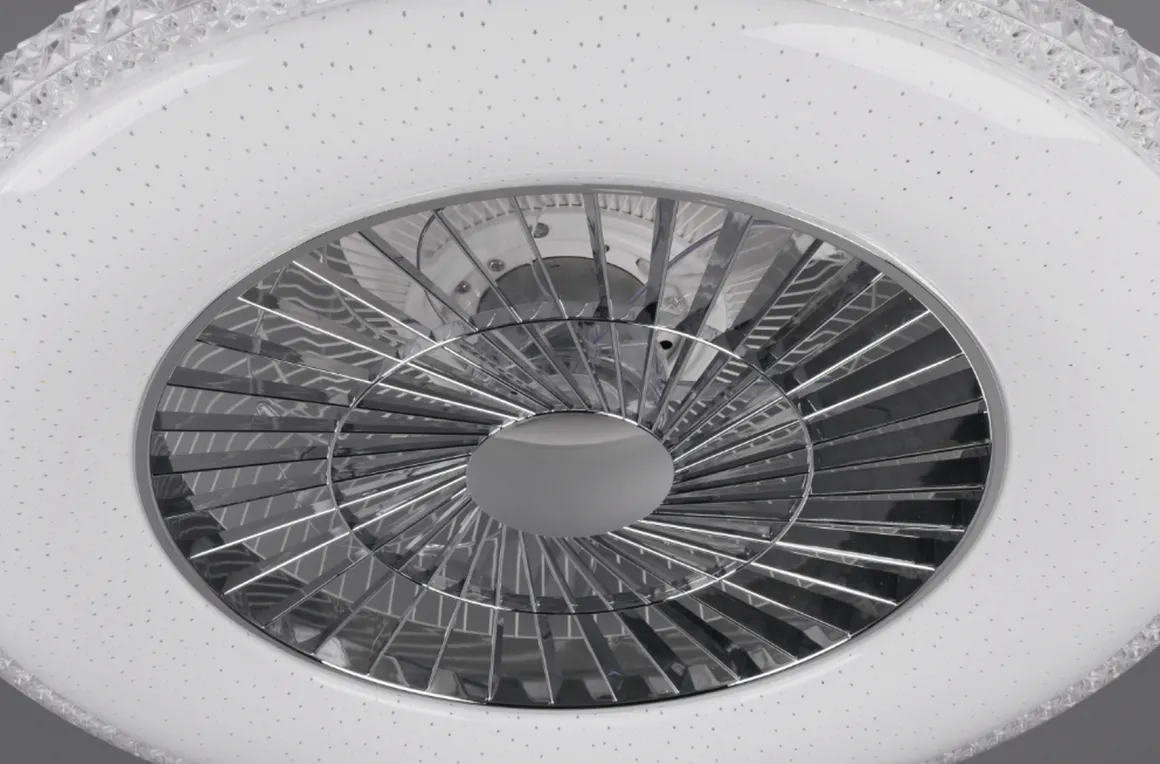 Harstad tak vifte 3000-6500K 39,6W m/Fjernkontroll - Kromfarget