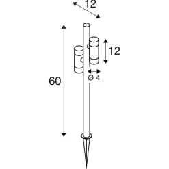 Helia slim dobbel spot med jordspyd 2x6W 3000 Kelvin IP65
