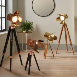 Hereford gulvlampe 139 cm - Svart/Kobberfarget