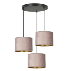 Hilde rondell takpendel 3 lys - Rosa/Gullfarget