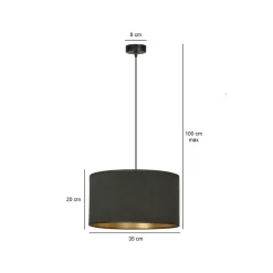 Hilde takpendel 35 cm - Svart/Gullfarget