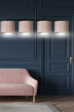 Hilde takpendel 4 lys - Rosa/Gullfarget