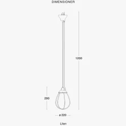 Hobo takpendel 22 cm - Rå messing/Hvit