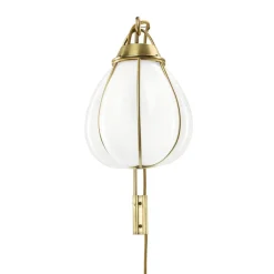 Hobo vegglampe - Rå messing/Hvit