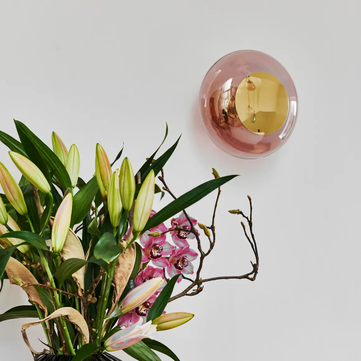 Horizon taklampe/vegglampe S - Korall/Gull