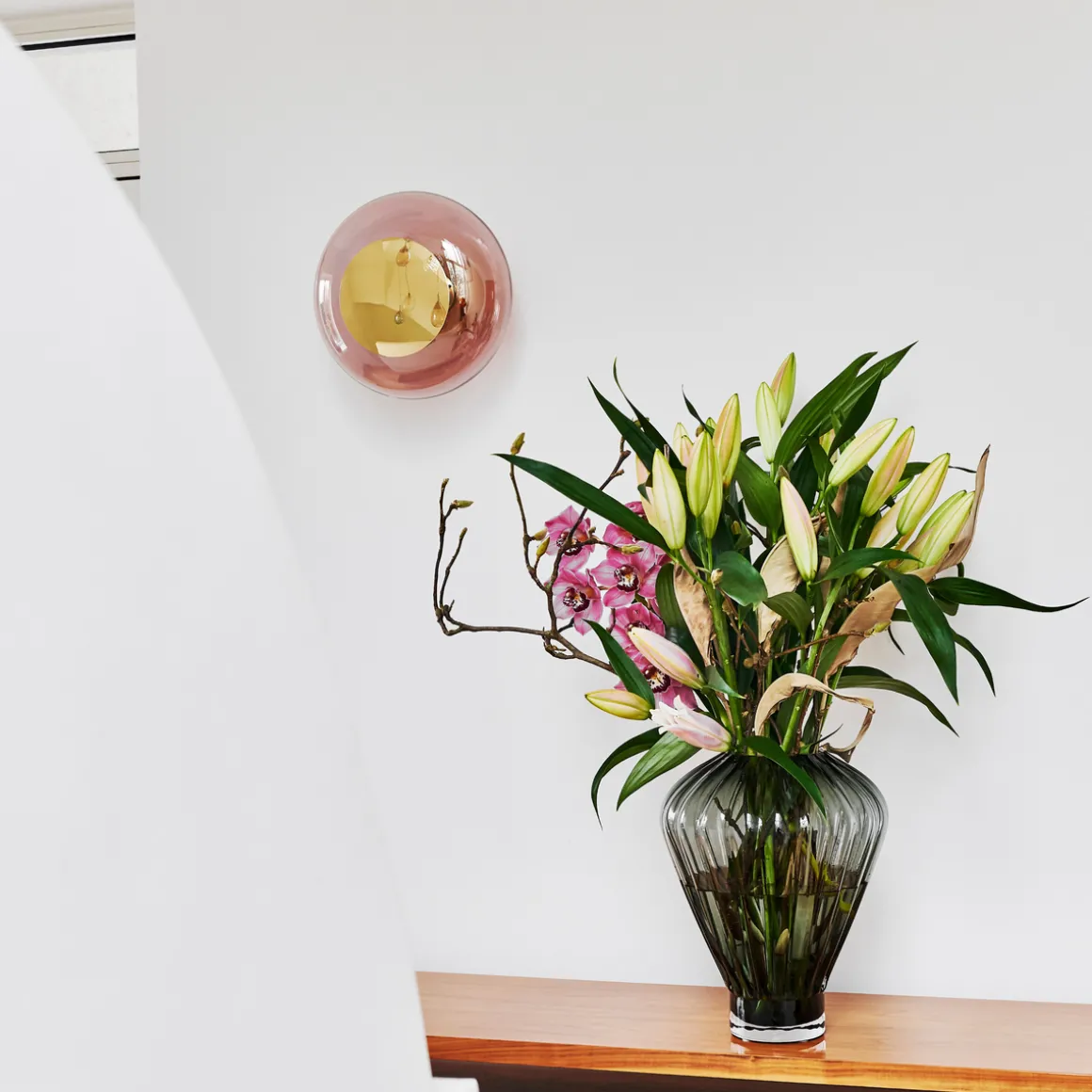 Horizon taklampe/vegglampe S - Korall/Gull