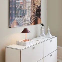 Hygge bordlampe 19 oppladbar - Rødbrun