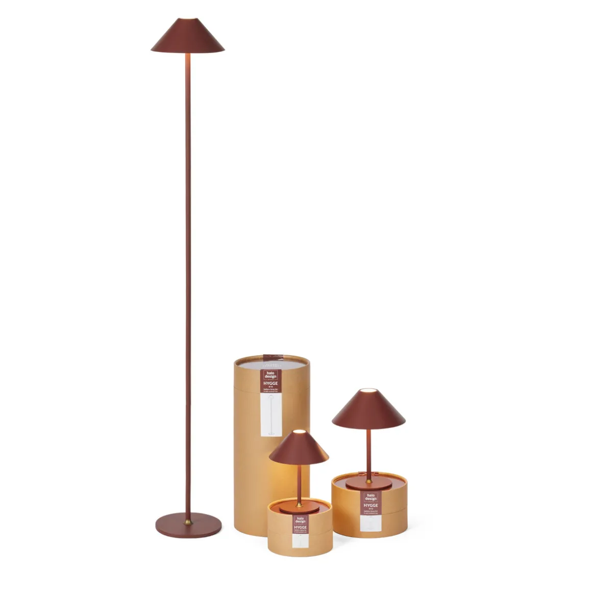 Hygge bordlampe 19 oppladbar - Rødbrun