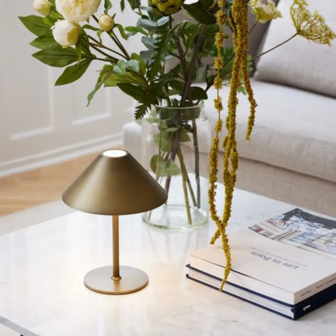 Hygge bordlampe 19 oppladbar - Antikk