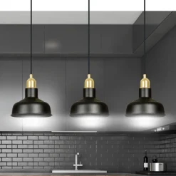 Ibor trippel takpendel - Svart/Gullfarget