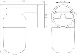 Ifø Ohm 100/210 vegglampe IP44