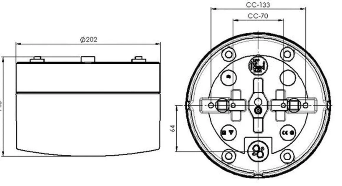Ifø Opus 200/140 tak/vegg E27 IP44 Badstu