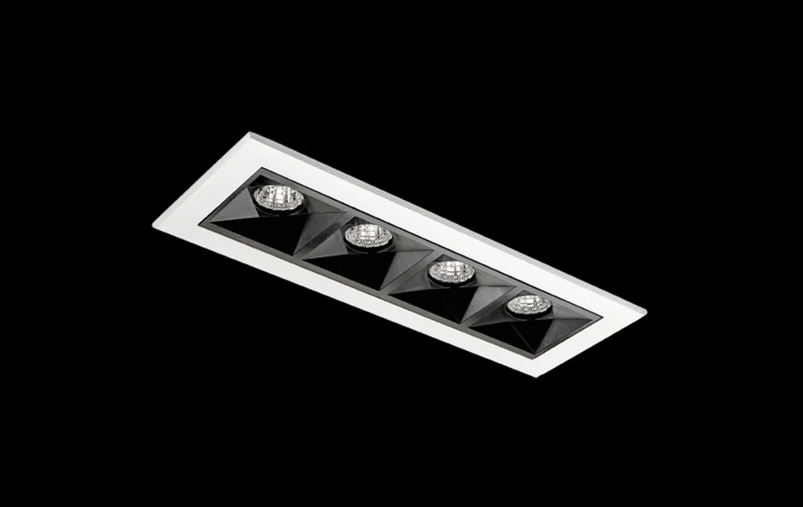 Inspire R 150 innfelt downlight 4 lys 8W RA98 2700K dimbar