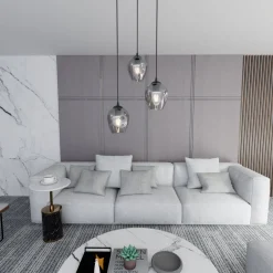 Istar rondell takpendel 3 lys - Svart/Røykfarget