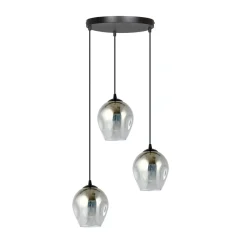Istar rondell takpendel 3 lys - Svart/Røykfarget