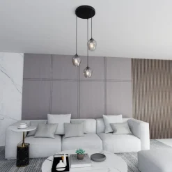 Istar rondell takpendel 3 lys - Svart/Røykfarget