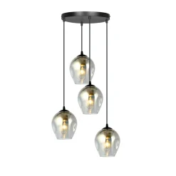 Istar rondell takpendel 4 lys - Svart/Røykfarget