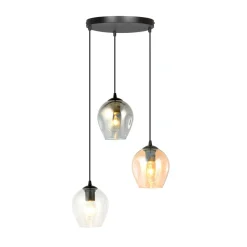 Istar rondell takpendel 3 lys - Svart/Multifarget