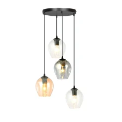 Istar rondell takpendel 4 lys - Svart/Multifarget