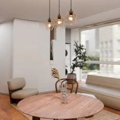 Istar takpendel 3 lys - Svart/Amberfarget