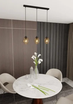 Istar takpendel 3 lys - Svart/Amberfarget