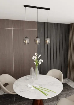 Istar takpendel 3 lys - Svart/Røykfarget