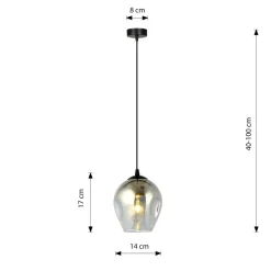 Istar takpendel 1 lys - Svart/Røykfarget