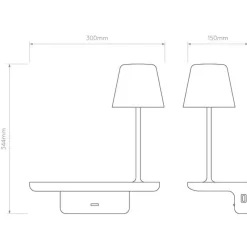 Ito vegglampe med trådløs lader og USB