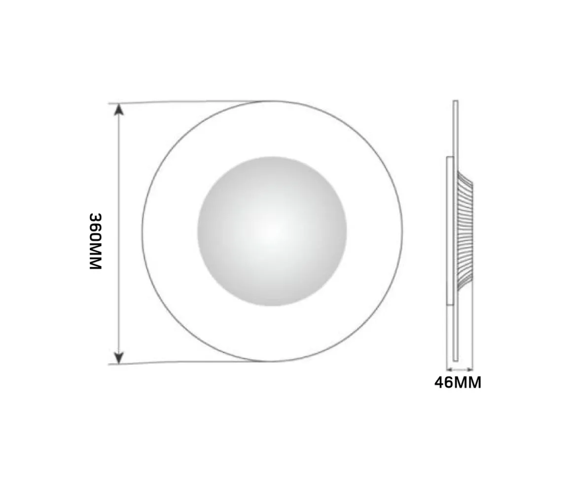 Jade vegg/taklampe 18W dimbar - Hvit