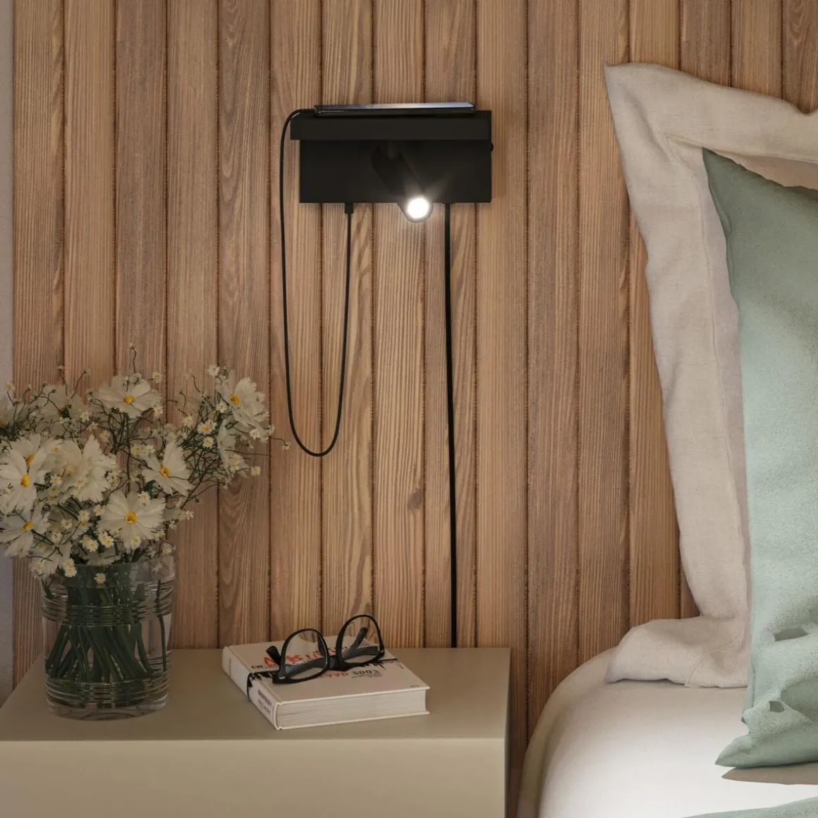 Jerik vegglampe 2,4W 3000 Kelvin med USB - 3 step dim