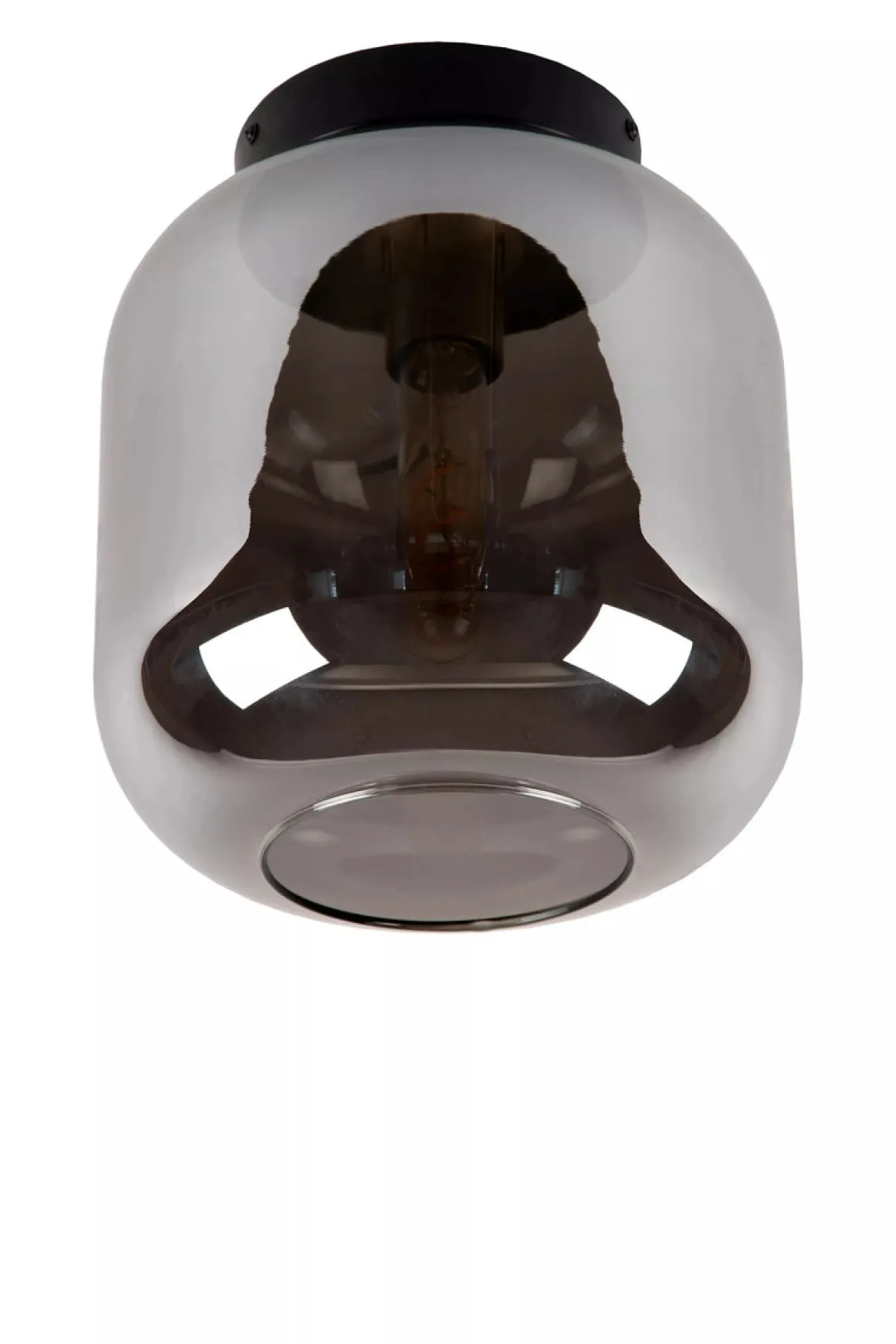 Joanet taklampe 25 cm - Svart/Røykfarget