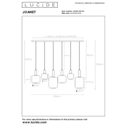 Joanet takpendel skinne 6 lys