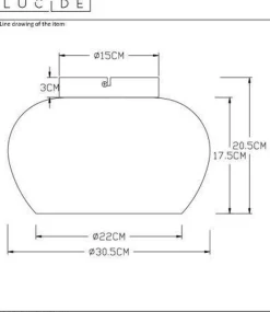 Judi taklampe - Røykfarget glass