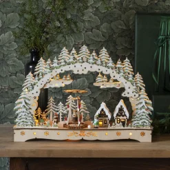 Juleby-silhuett i tre