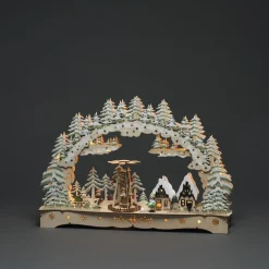 Juleby-silhuett i tre