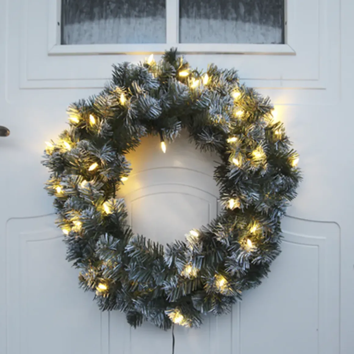 Julekrans med lys Edmonton 50 cm 30-lys - Grønn