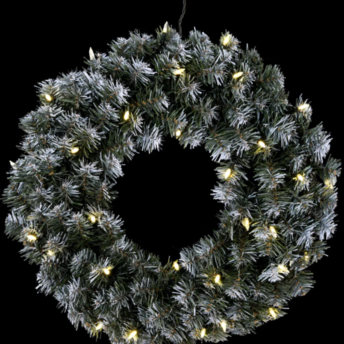 Julekrans med lys Edmonton 50 cm 30-lys - Grønn